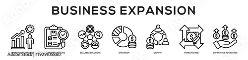 Business Expansion web banner icon illustration concept