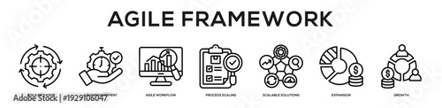 Agile Framework web banner icon illustration concept