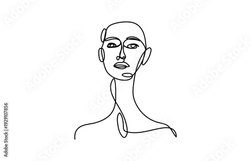 Woman profile female beauty concept. Line drawing vector illustration, Woman face line art drawing abstract line drawing beauty girl feminine face illustration