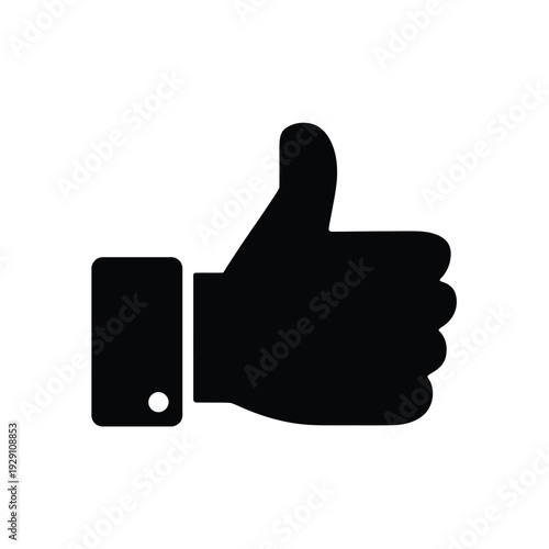 Simple black silhouette of a hand giving a thumbs up gesture