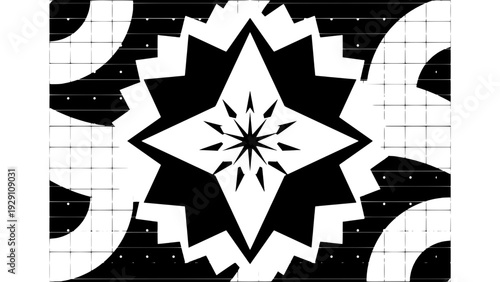 Intricate black and white geometric abstraction, symbolizing focused attention and organized effort, perfectly suited for impactful campaigns promoting occupational health and safety day awareness