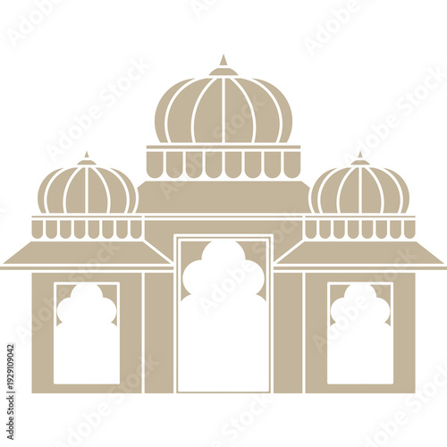 Vector illustration of a bird cage with birds in simple design