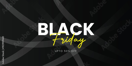 Black friday sale banner, 50% off banner