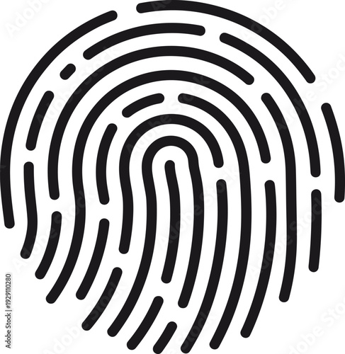 Fingerprint icon vector illustration, biometric security identity symbol isolated on white background for authentication, privacy protection and digital access control