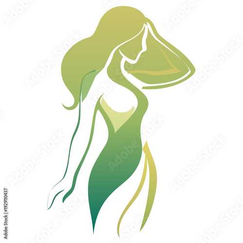 Zen Woman Beauty Portrait - Serene Vector Illustration for Spa and Wellness. A serene and peaceful vector portrait of a woman with closed eyes, symbolizing inner harmony, meditation, and tranquility.