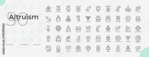 Altruism Line Editable Icons set