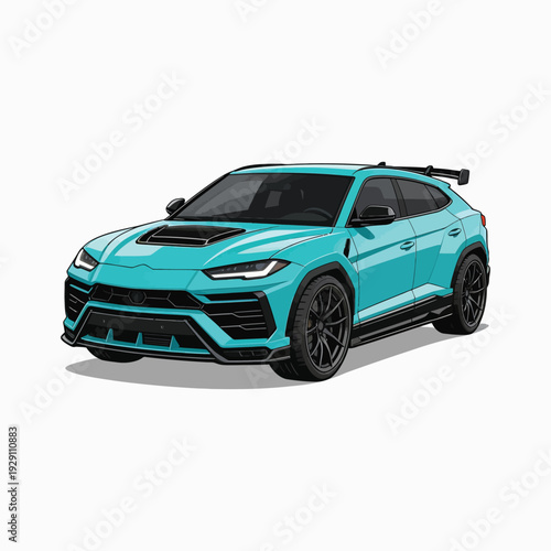 Dynamic Teal Luxury Sports Utility Vehicle