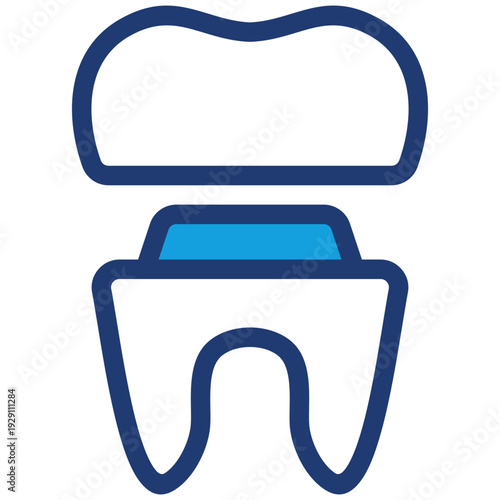 Dental Crown Blue Icon