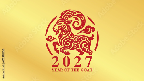  year of the goat zodiac 2027 happy chinese new year lunar china modern logo vector design 6
