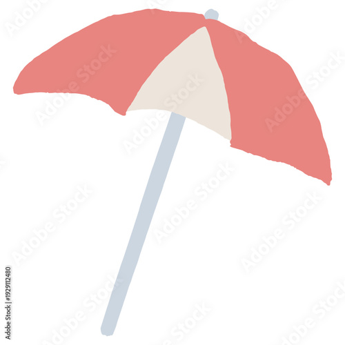 7月の園だよりに使いやすい シンプル手描き素材シリーズ｜パラソル / July Beach Parasol Illustration for Kindergarten & Nursery Newsletter