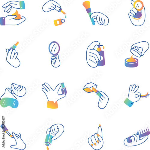 Trendy Collection of Selfcare Hand Drawn Icons 