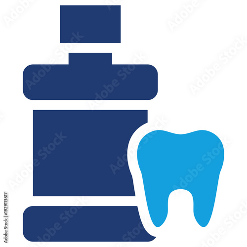 Mouthwash Flat Blue Icon