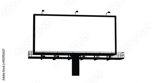 Large outdoor billboard structure against a white background a simple silhouette design