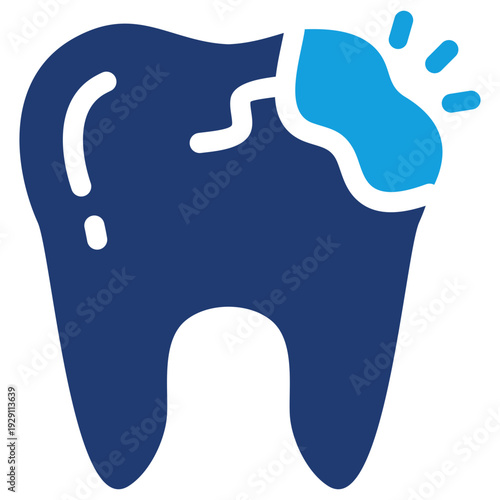 Caries Flat Blue Icon