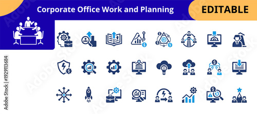Office Management And Investment Planning Icon Collection