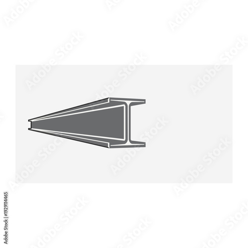 Steel I-beam cross-section illustration, structural engineering