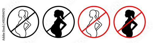 Forbidden pregnant icons pack. vector illustrations designs