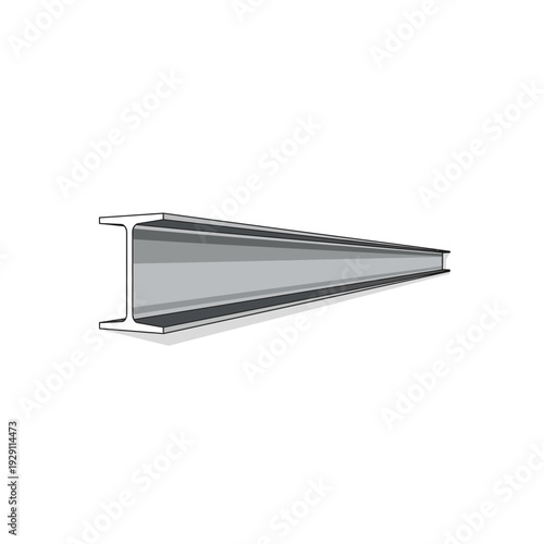 Steel I-beam profile illustration for structural engineering