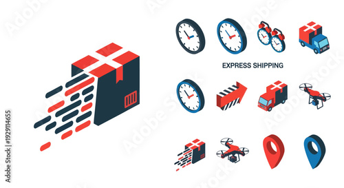 Package Delivery Shipping Icons Graphics.