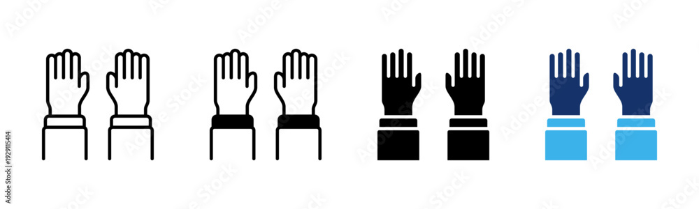 Fototapeta premium Double High Five icon sheet multiple style collection