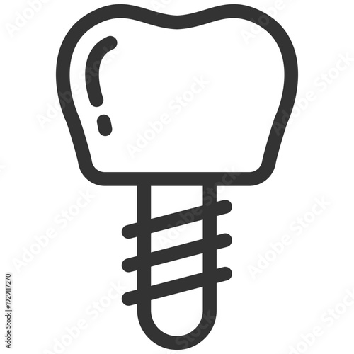 Dental Implant Outline Icon