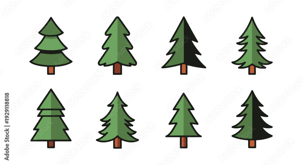 Obraz premium Fir tree Line art creative abstract design illustration
