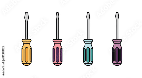 Flat Screwdriver soft elegant tone illustration