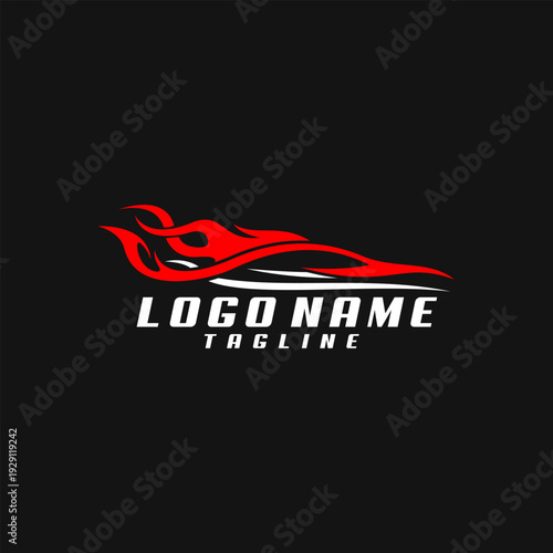 car fire logo vector design