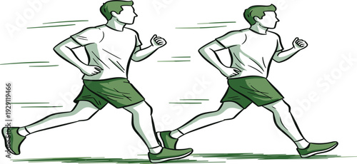 Man Running Illustration with Speed Motion Lines Fitness Training Jogging and Healthy Lifestyle Sport Activity Dynamic Athlete Vector Design