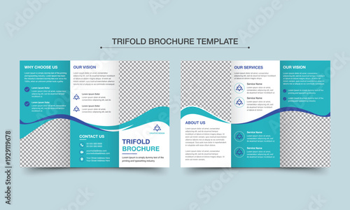 Trifold brochure design template for any business