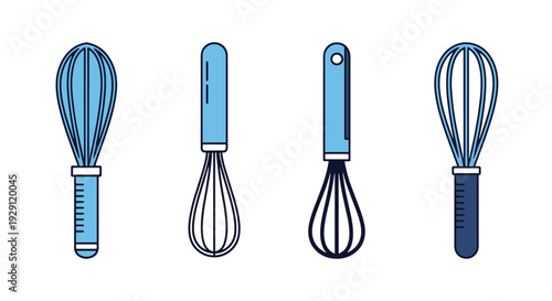 Flat Whisk Line art shape color design
