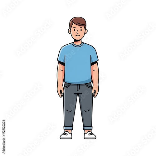 Young man standing in casual clothes.