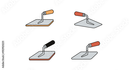 Float Trowel Line soft tone color illustration