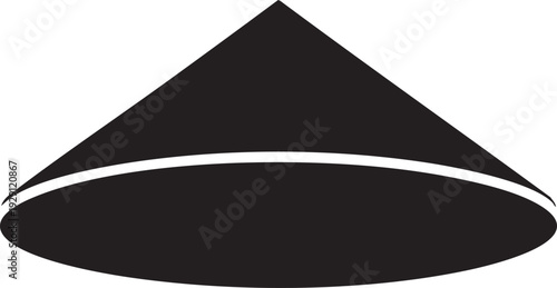 Traditional asian conical hat icon, often used for sun protection in farming and representing oriental culture.