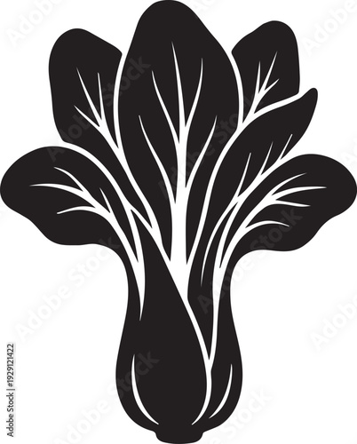 Elegant Bok Choy Silhouettes with Bulbous Base for Asian Cuisine Branding