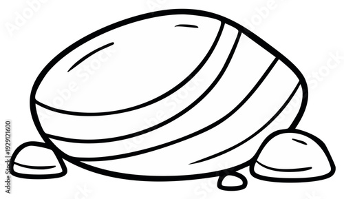 Cartoon rock formation illustration in bold outline.