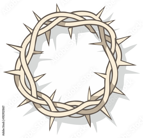 Crown of thorns religious vector illustration symbol of suffering and sacrifice