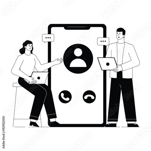 Online Meeting Vector illustration. EPS 10 file