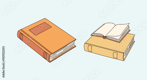 Stacked books with open pages, colorful covers, education learning concept, creative knowledge design, artistic illustration, literature storytelling inspiration bundle