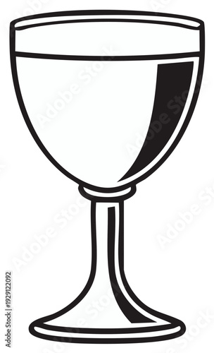 Elegant wine glass silhouette filled with liquid, classic design for beverage illustration