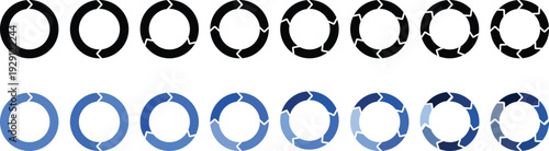 Fotografía Circular Arrow Chart Infographic Set for Lifecycle and Workflow Process Design