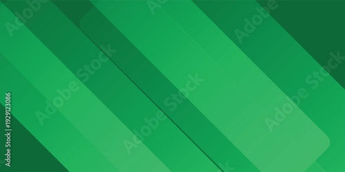Abstract green background with dynamic layered diagonal planes and rounded shapes