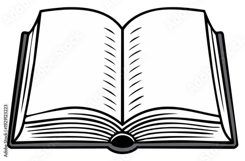 Open blank book with empty white pages ready for writing or reading educational content