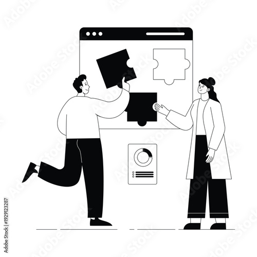 Arranging Puzzle Vector illustration. EPS 10 file