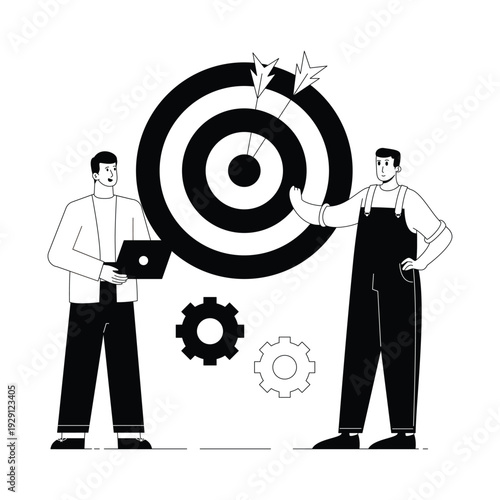 Working Toward Goal Vector illustration. EPS 10 file