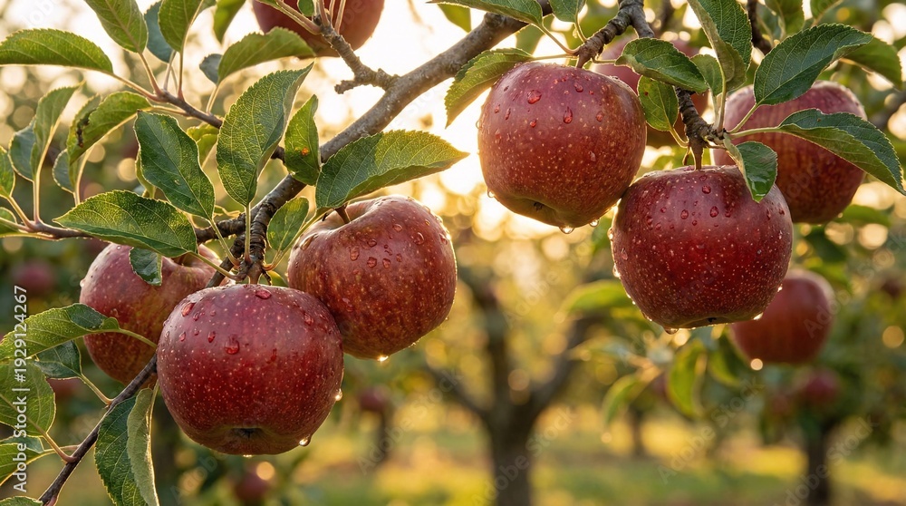 Obraz premium Red Apples on Tree Branch