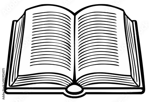 Open Blank Book With Lined Pages Ready for Writing or Reading Knowledge and Information