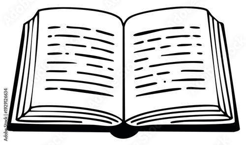 Open book illustration, story, education, knowledge, reading, text, learning, pages, literature