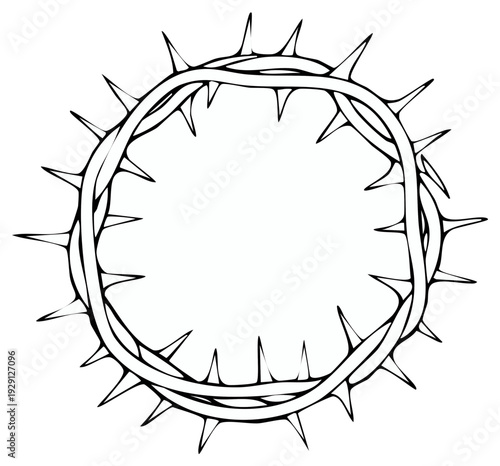 Hand Drawn Crown of Thorns Illustration Religious Symbol
