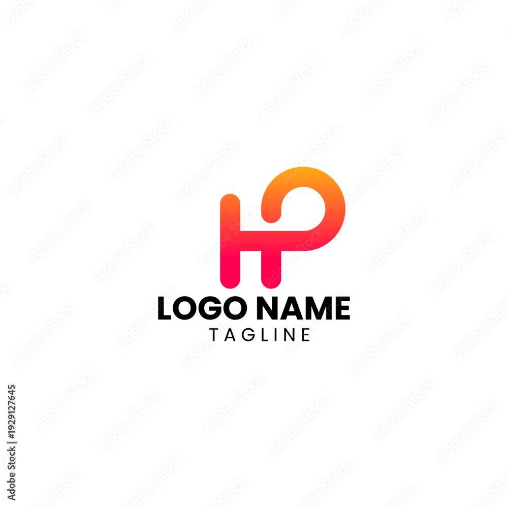 Fototapeta premium initial HP simple logo design vector